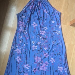 Blue and Pink Halter Sundress for Casual Occasions, size XL, NOT BACKLESS
